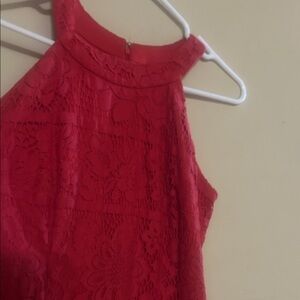 HOT Chetta B Red Lace Halter Midi Dress size medium M size 6